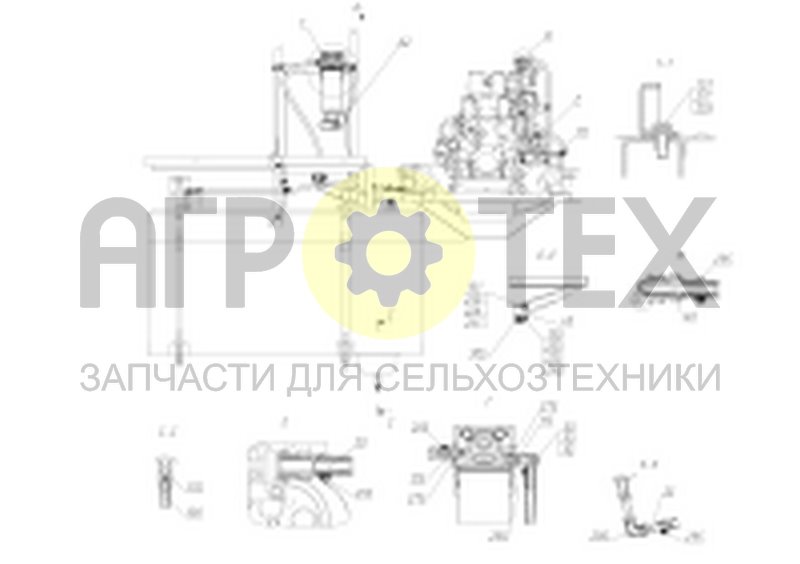 Чертеж Коммуникации топливные агрегата молотильного (142.63.05.000)